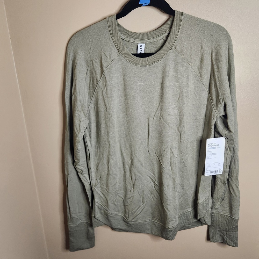 Athleta Mindset Sweatshirt Olive Green NWT Small